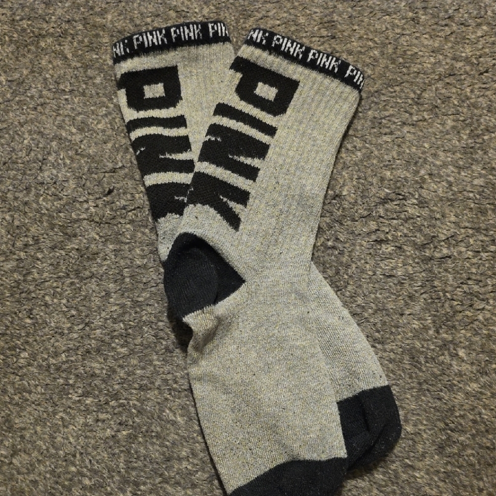 Victoria's Secret Womens  Black and Gray Casual Socks